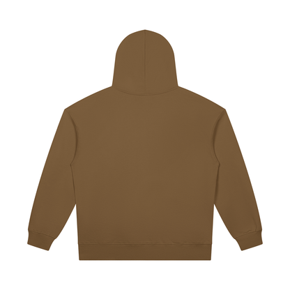 Unisex Heavyweight Pullover Hoodie in brown, alternate angle