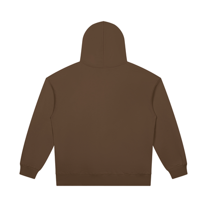 Unisex Heavyweight Pullover Hoodie in coffee, alternate angle