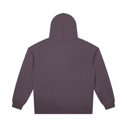 Unisex Heavyweight Pullover Hoodie in deep purple, alternate angle