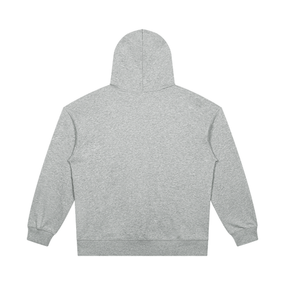 Unisex Heavyweight Pullover Hoodie in flower gray, alternate angle