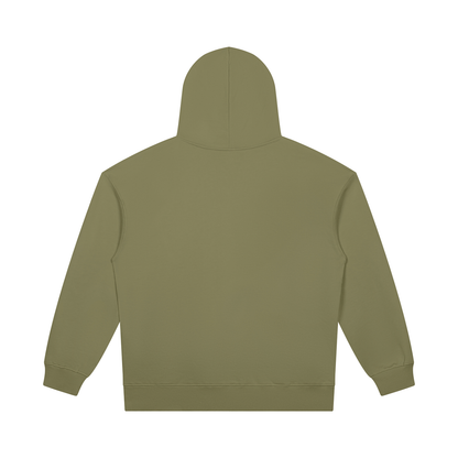 Unisex Heavyweight Pullover Hoodie in gray green, alternate angle