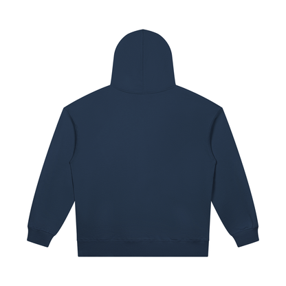 Unisex Heavyweight Pullover Hoodie in navy blue, alternate angle