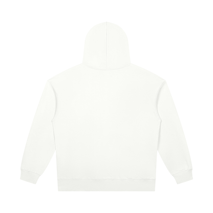 Unisex Heavyweight Pullover Hoodie in white, alternate angle