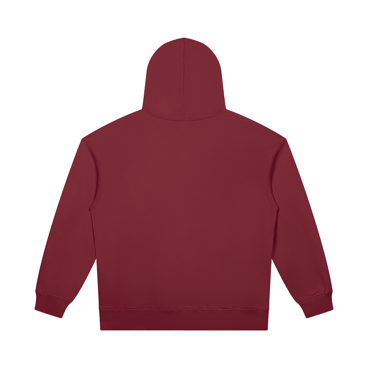 Unisex Heavyweight Pullover Hoodie in wine red, alternate angle