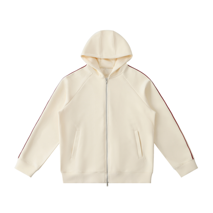 Unisex Heavyweight Raglan Sleeve Zip Hoodie in apricot