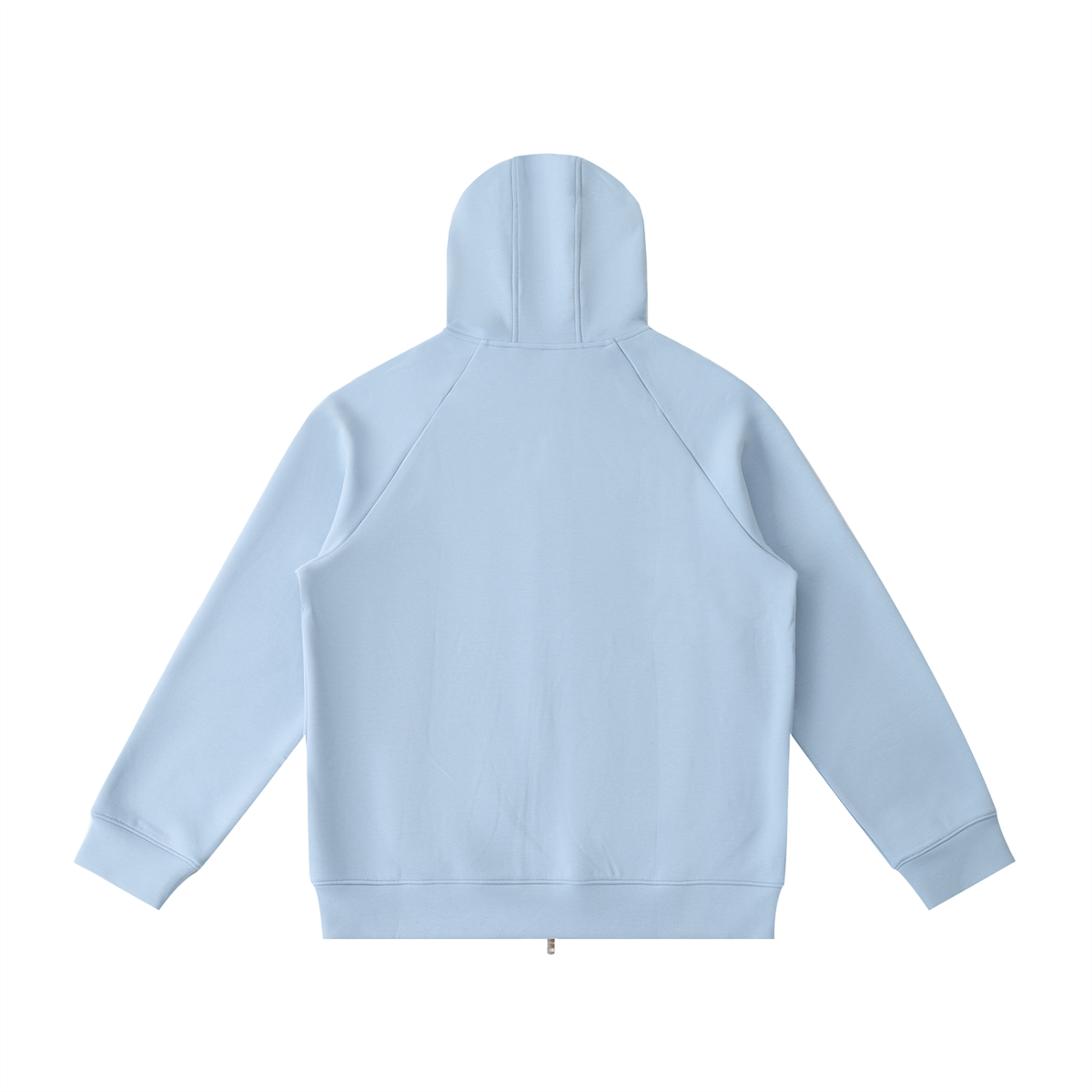 Unisex Heavyweight Raglan Sleeve Zip Hoodie in blue, alternate angle