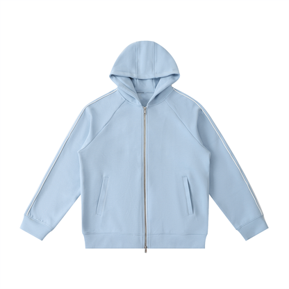 Unisex Heavyweight Raglan Sleeve Zip Hoodie in blue