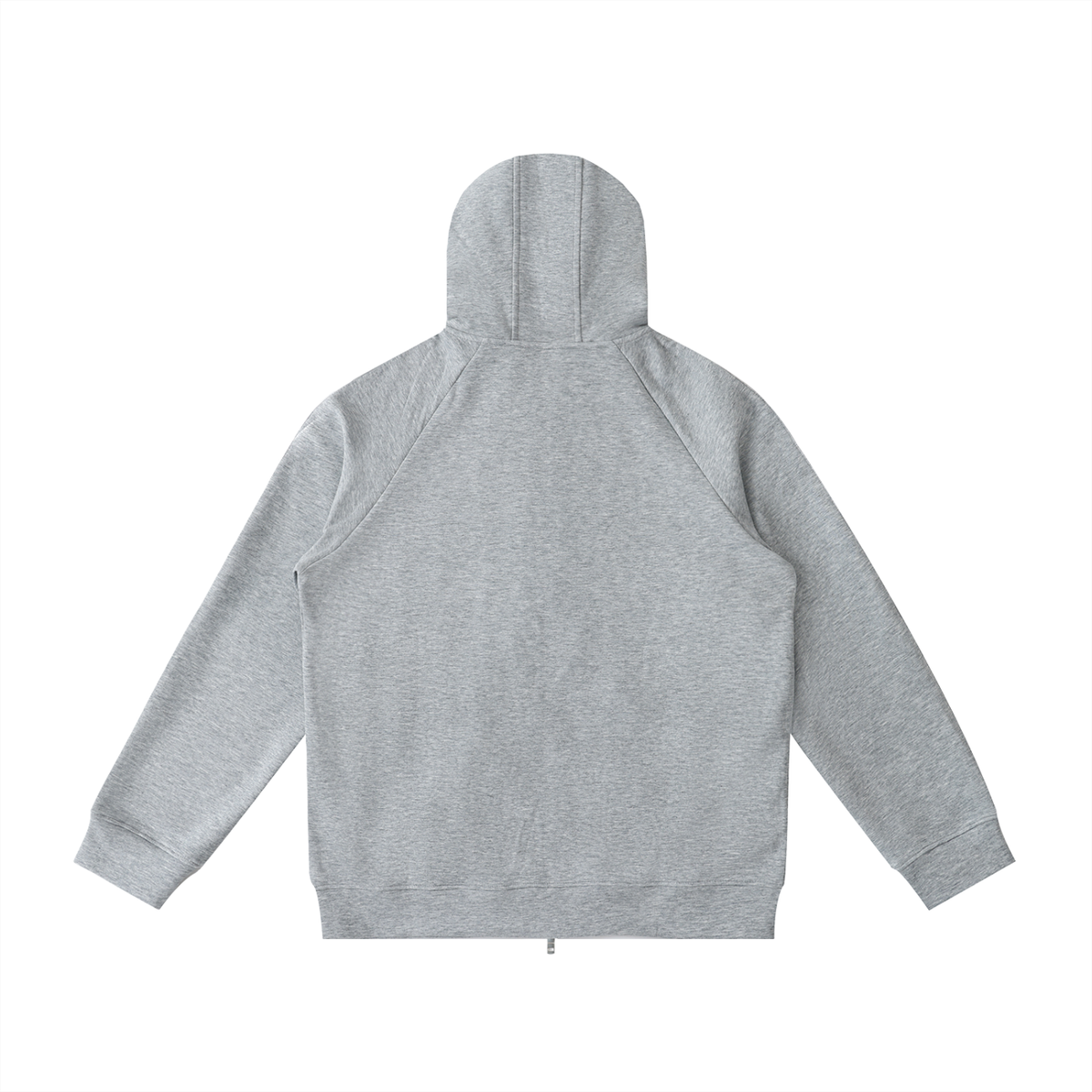 Unisex Heavyweight Raglan Sleeve Zip Hoodie in flower gray, alternate angle