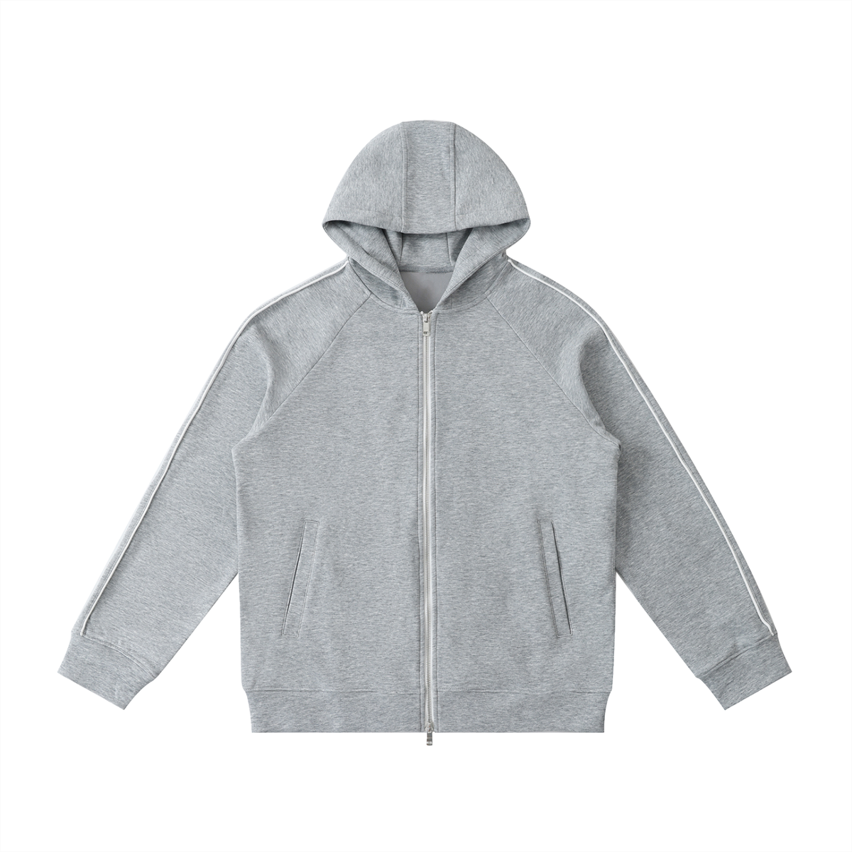 Unisex Heavyweight Raglan Sleeve Zip Hoodie in flower gray
