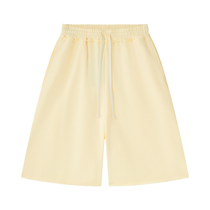 Unisex Heavyweight Raw Edge Shorts in apricot