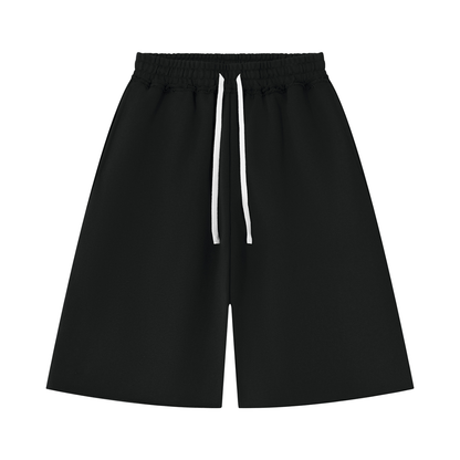 Unisex Heavyweight Raw Edge Shorts in black