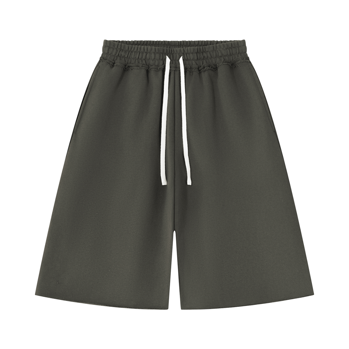 Unisex Heavyweight Raw Edge Shorts in dark gray