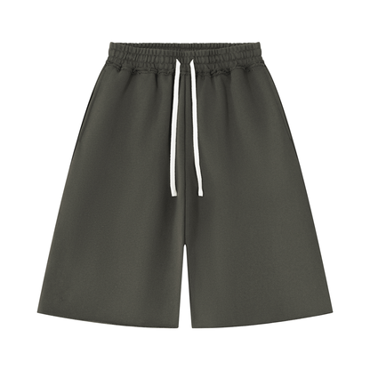 Unisex Heavyweight Raw Edge Shorts in dark gray
