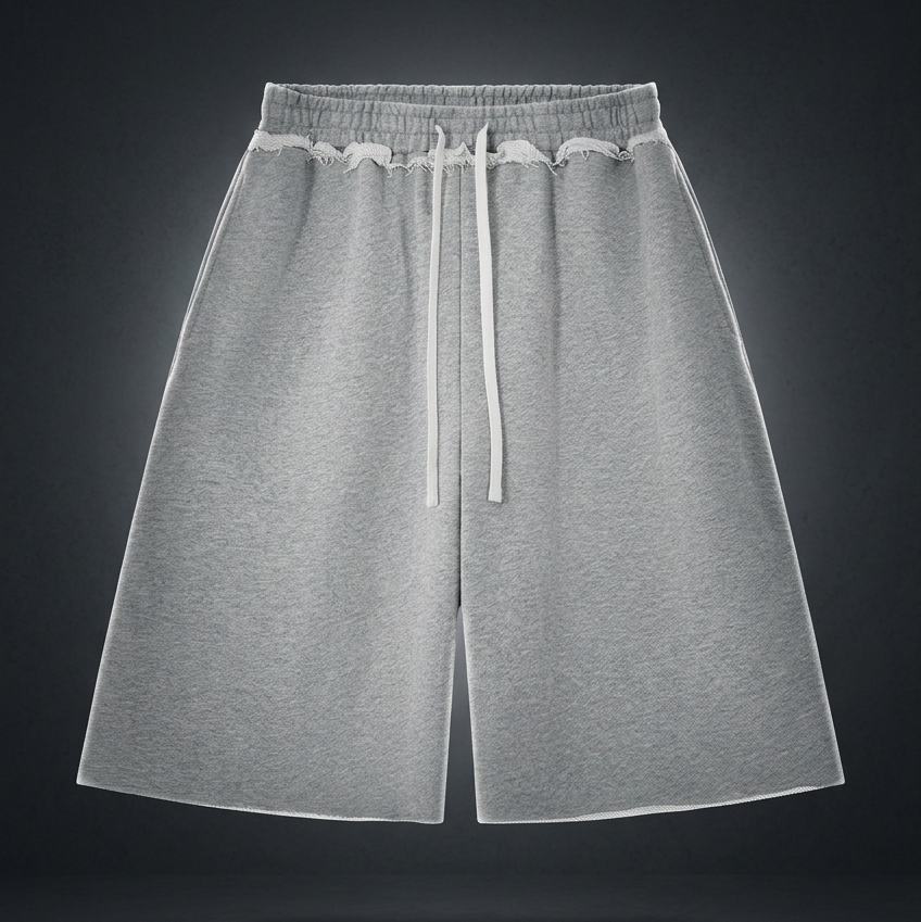Unisex Heavyweight Raw Edge Shorts, view 1