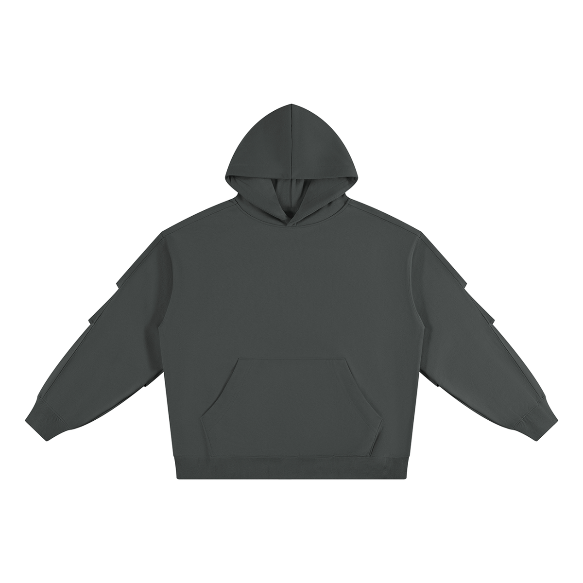 Unisex Heavyweight Ruched Sleeves Hoodie in dark gray