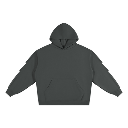 Unisex Heavyweight Ruched Sleeves Hoodie in dark gray