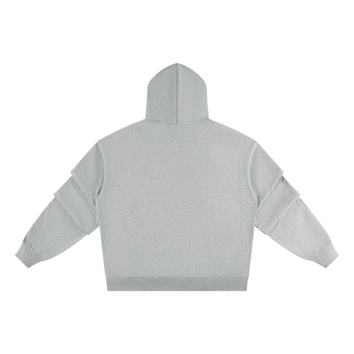 Unisex Heavyweight Ruched Sleeves Hoodie in flower gray, alternate angle