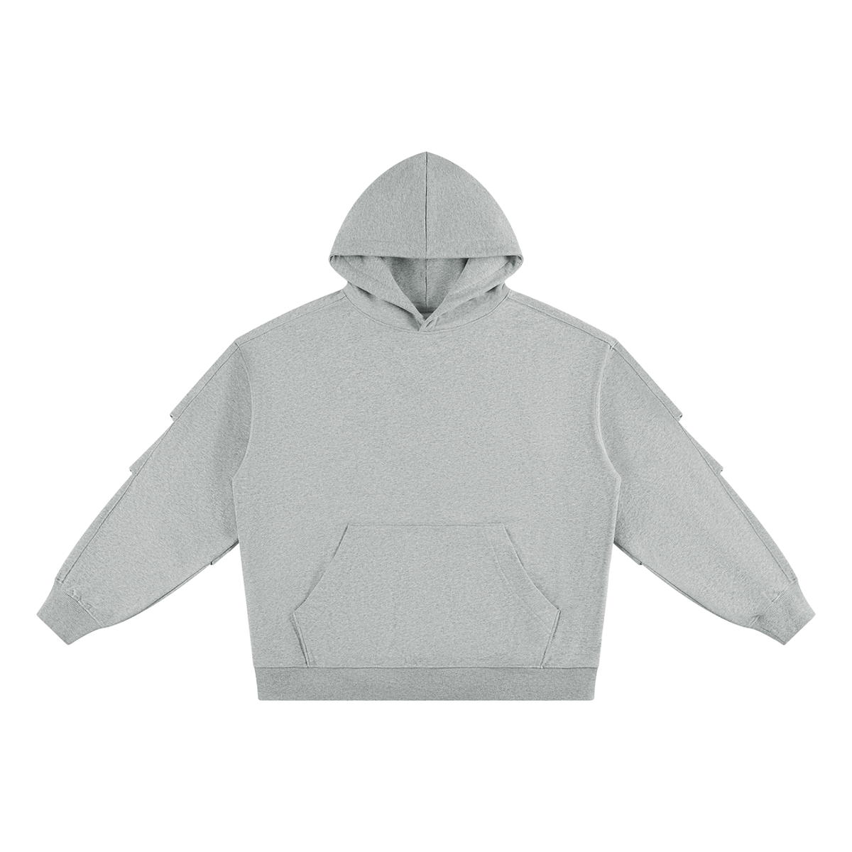 Unisex Heavyweight Ruched Sleeves Hoodie in flower gray