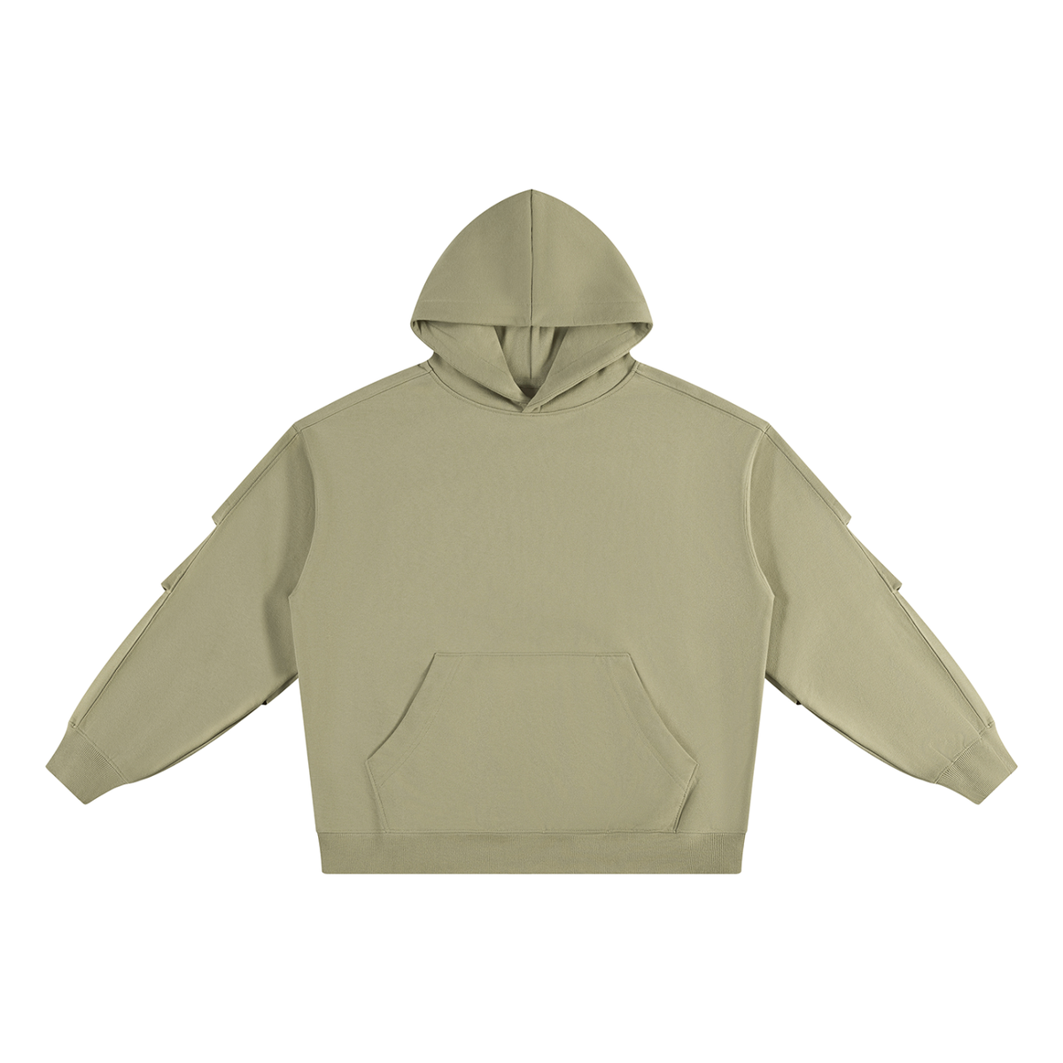 Unisex Heavyweight Ruched Sleeves Hoodie in gray green