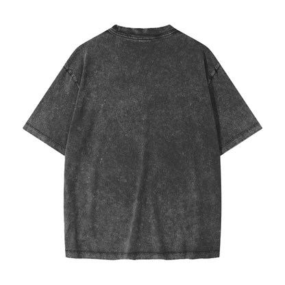 Unisex Heavyweight Snow Washed T-Shirt in batik black, alternate angle