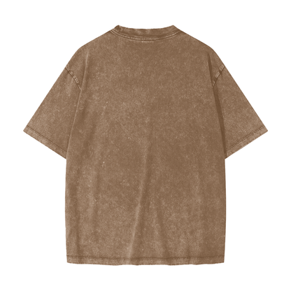 Unisex Heavyweight Snow Washed T-Shirt in coffee, alternate angle