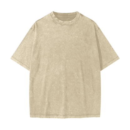 Unisex Heavyweight Snow Washed T-Shirt in khaki