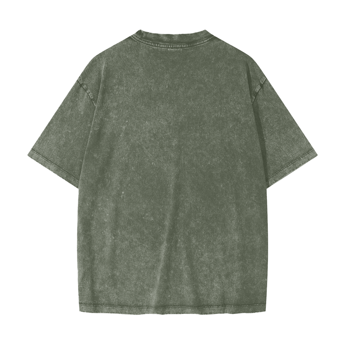 Unisex Heavyweight Snow Washed T-Shirt in olive green, alternate angle