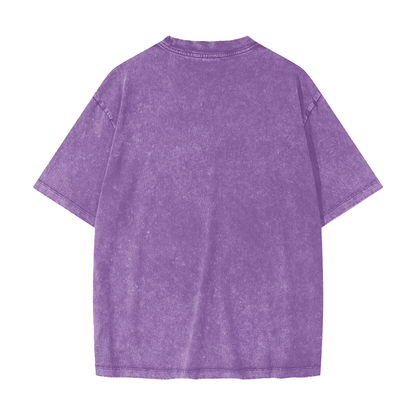 Unisex Heavyweight Snow Washed T-Shirt in purple, alternate angle