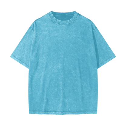 Unisex Heavyweight Snow Washed T-Shirt in sky blue