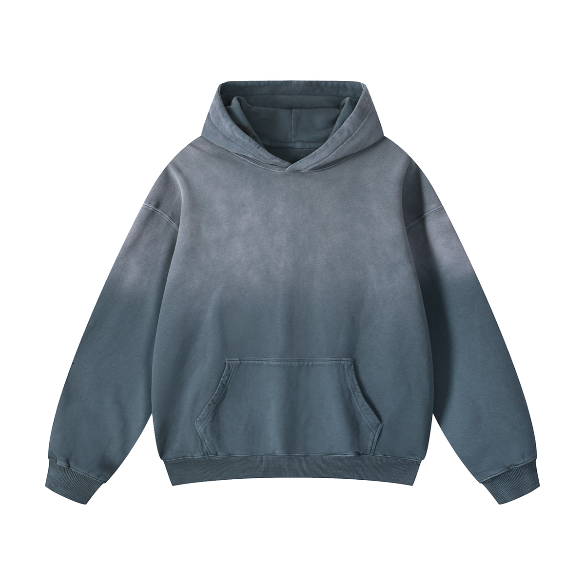 Unisex Heavyweight Sunfade Oversized Hoodie in gray blue