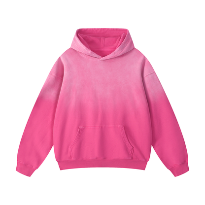 Unisex Heavyweight Sunfade Oversized Hoodie in pink