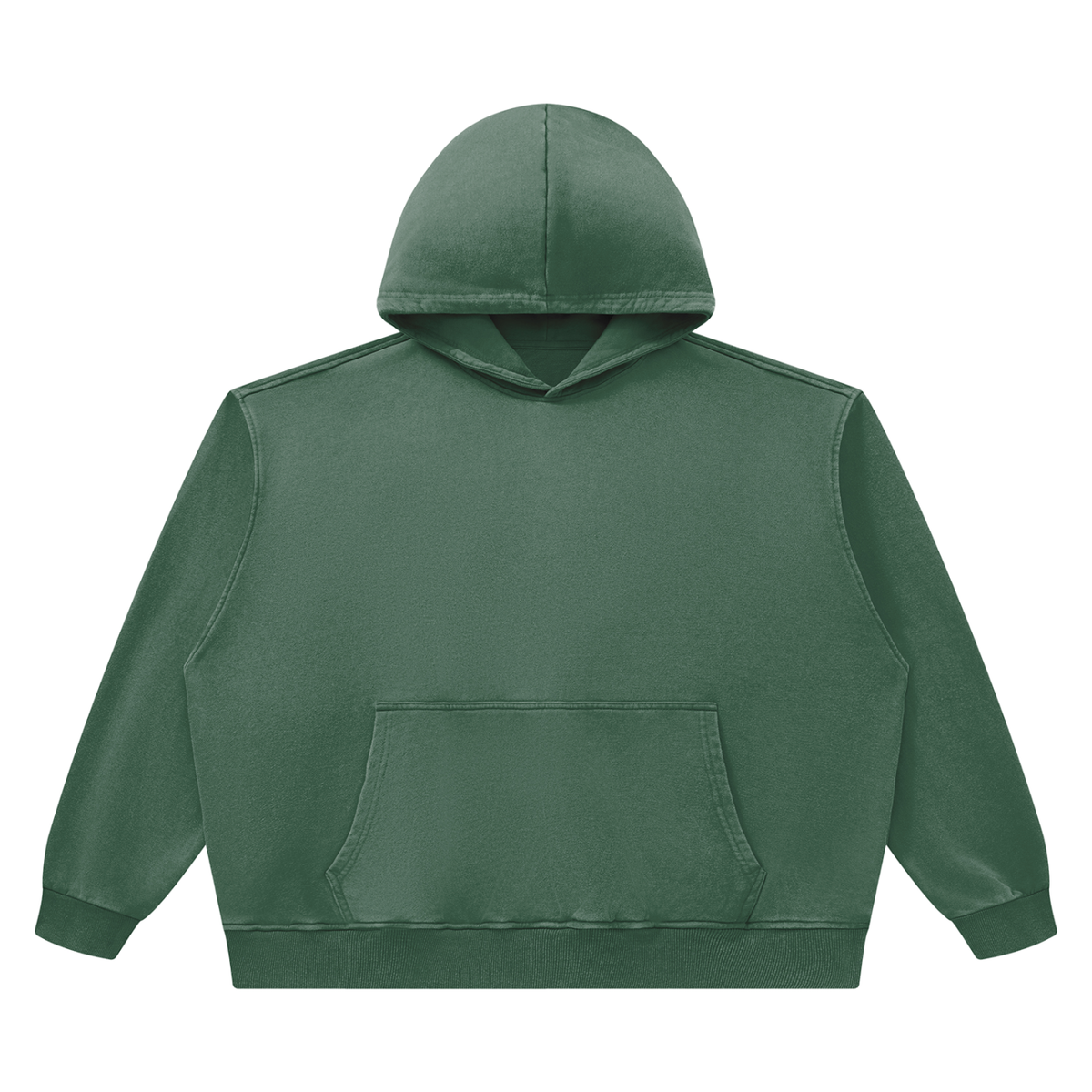 Unisex Heavyweight Vintage Wash Boxy Hoodie in blackish green