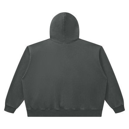 Unisex Heavyweight Vintage Wash Boxy Hoodie in dark gray, alternate angle