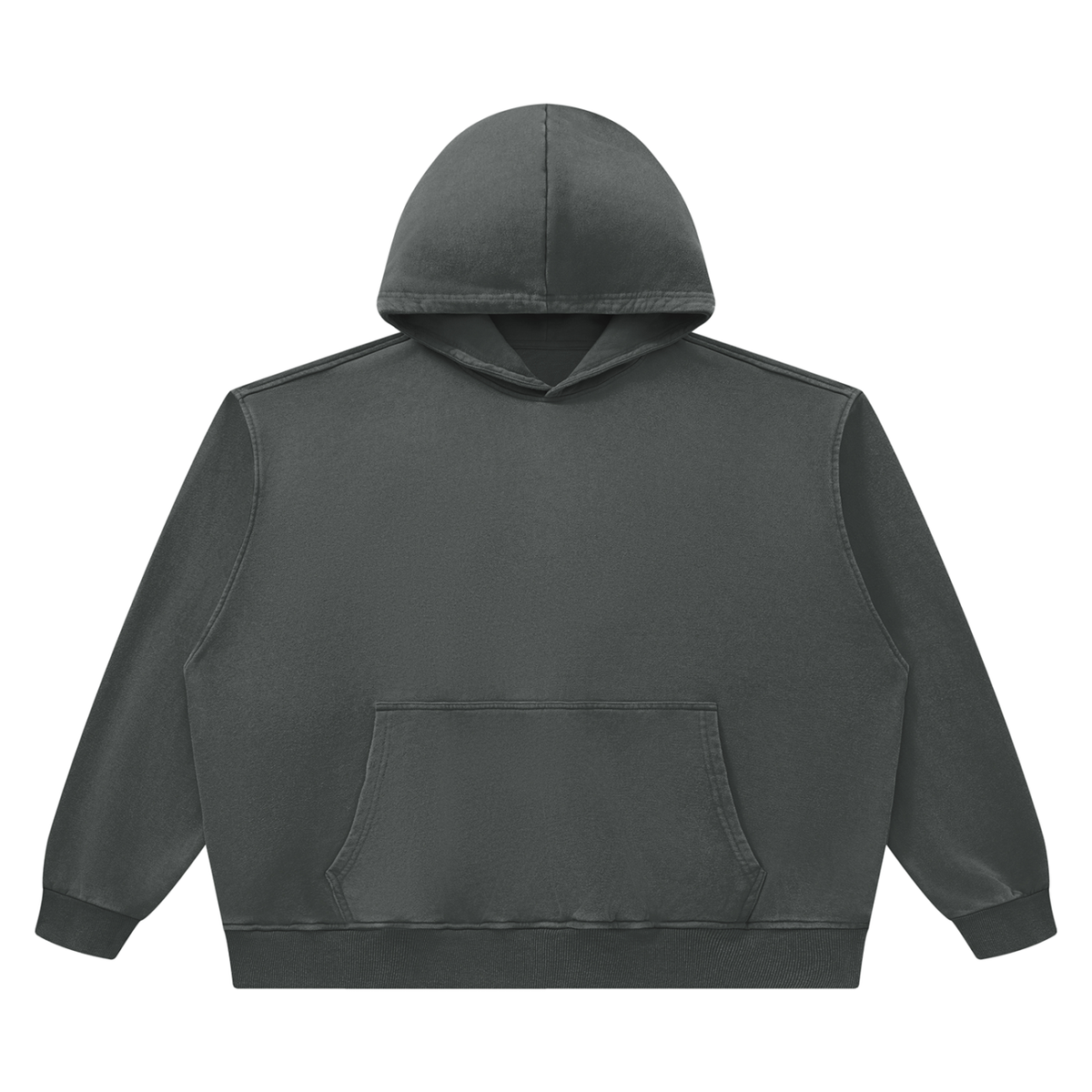 Unisex Heavyweight Vintage Wash Boxy Hoodie in dark gray