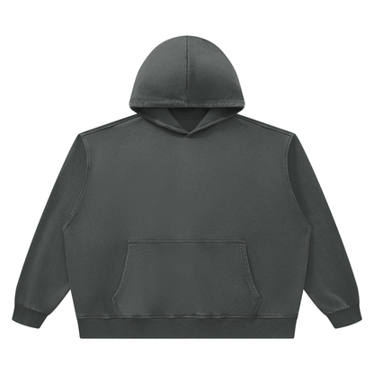 Unisex Heavyweight Vintage Wash Boxy Hoodie in dark gray