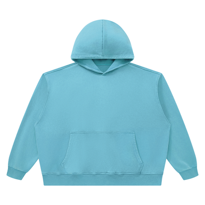 Unisex Heavyweight Vintage Wash Boxy Hoodie in sky blue