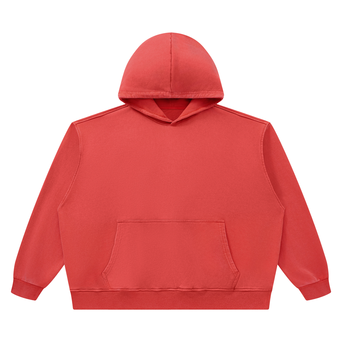 Unisex Heavyweight Vintage Wash Boxy Hoodie in washed red