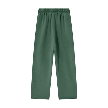Unisex Heavyweight Vintage Wash Sweatpants in blackish green, alternate angle