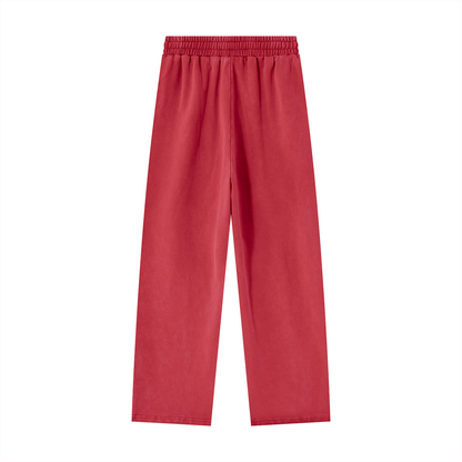 Unisex Heavyweight Vintage Wash Sweatpants in red, alternate angle