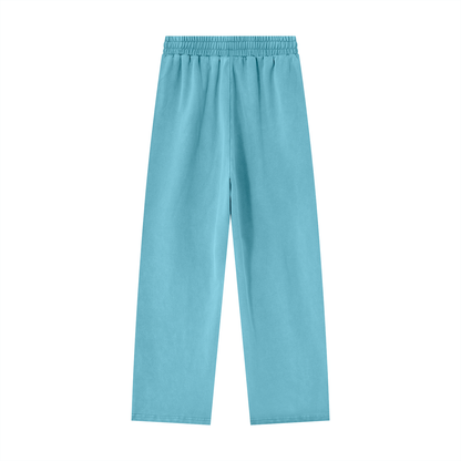 Unisex Heavyweight Vintage Wash Sweatpants in sky blue, alternate angle