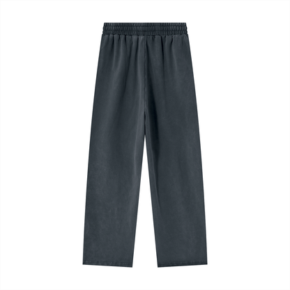 Unisex Heavyweight Vintage Wash Sweatpants in washed blue, alternate angle
