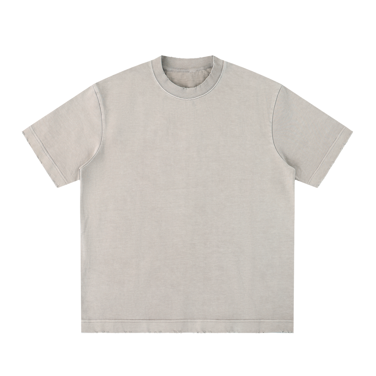 Unisex Heavyweight Vintage Washed Frayed T-Shirt in light apricot