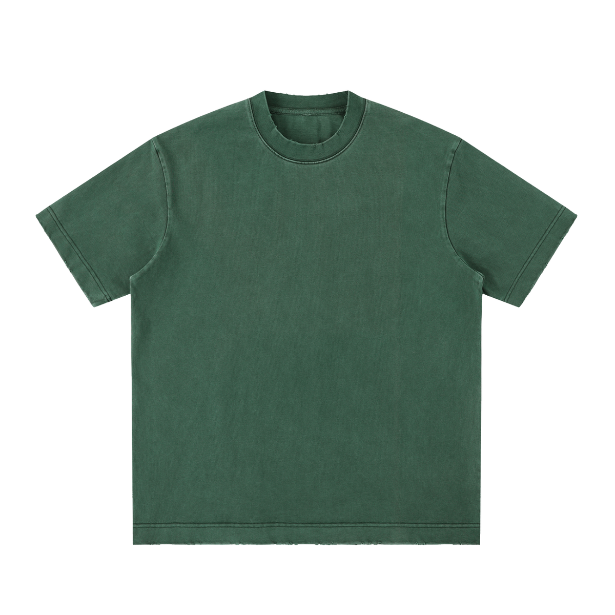 Unisex Heavyweight Vintage Washed Frayed T-Shirt in retro green