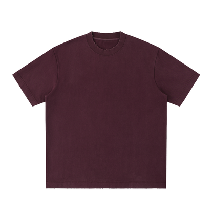 Unisex Heavyweight Vintage Washed Frayed T-Shirt in ume purple