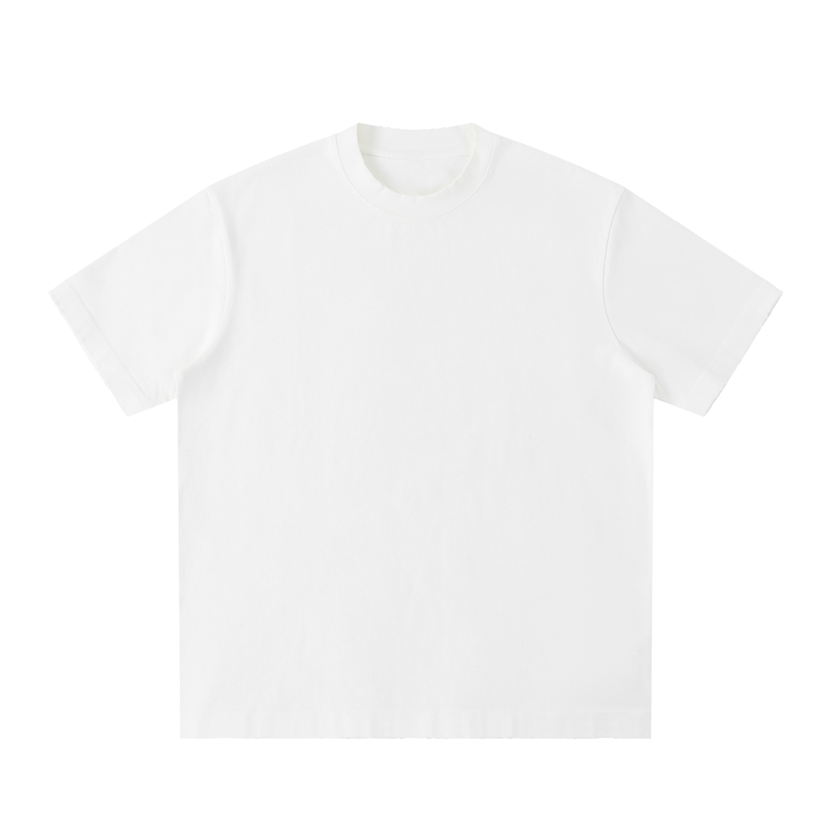 Unisex Heavyweight Vintage Washed Frayed T-Shirt in white