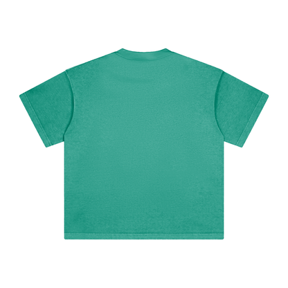 Unisex Heavyweight Vintage Washed T-Shirt in green, alternate angle