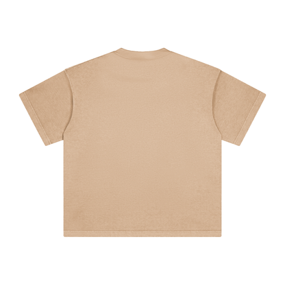 Unisex Heavyweight Vintage Washed T-Shirt in khaki, alternate angle