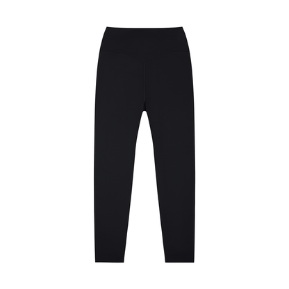 Unisex High-Waisted Yoga Leggings in black, alternate angle