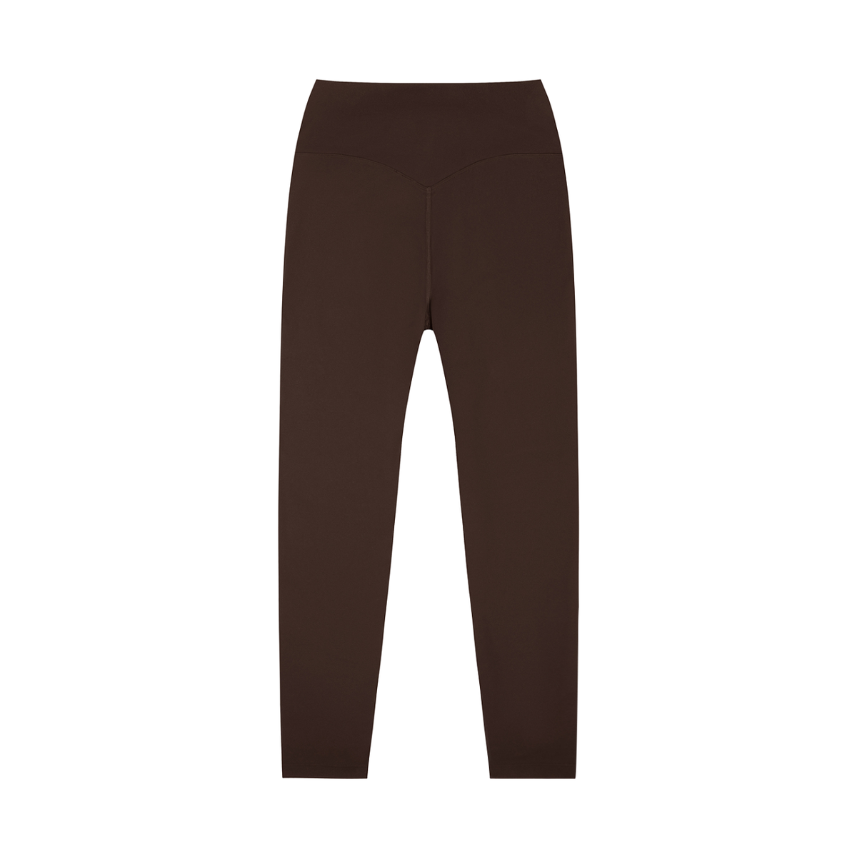 Unisex High-Waisted Yoga Leggings in brown, alternate angle