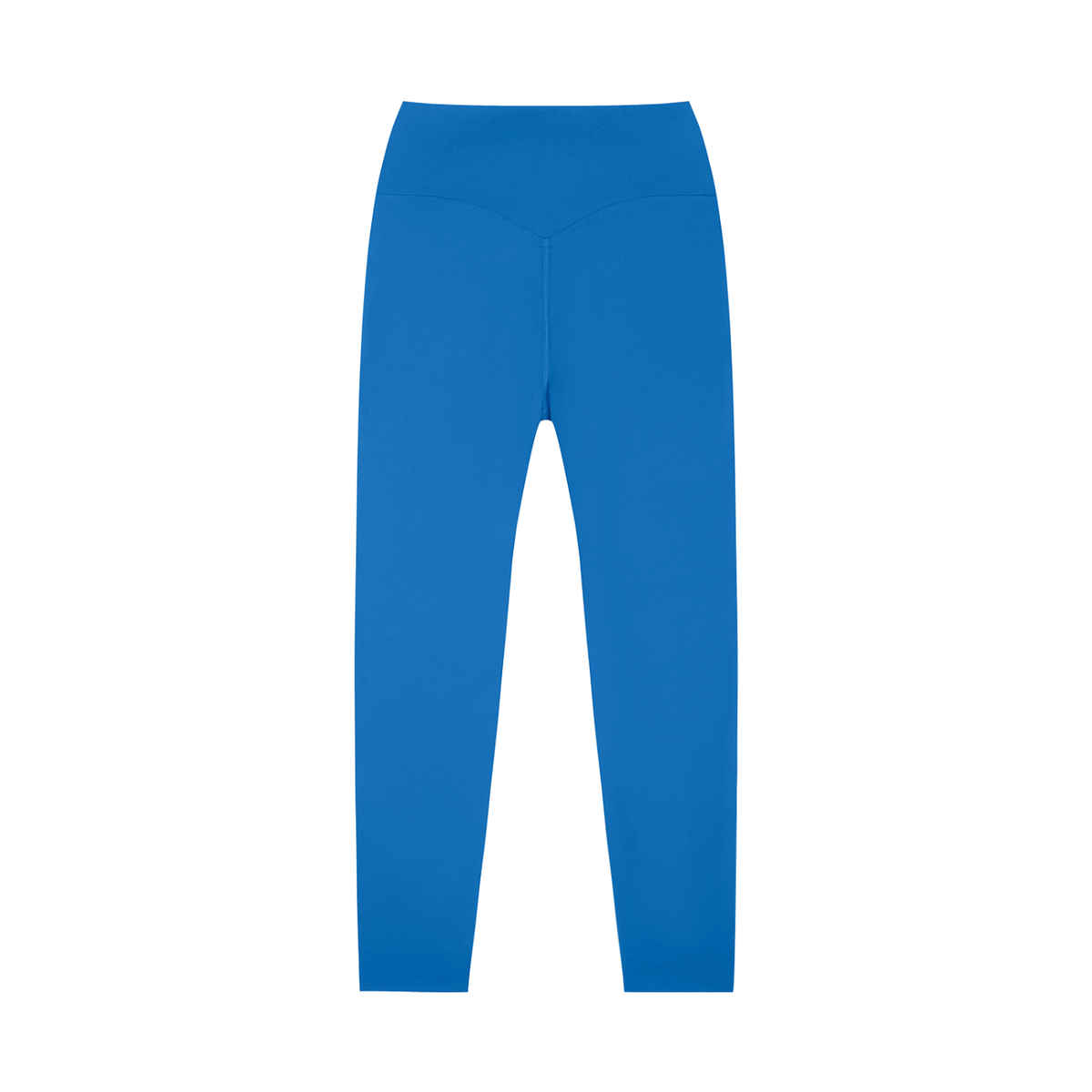 Unisex High-Waisted Yoga Leggings in colorful blue, alternate angle